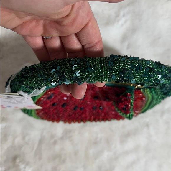 Made in India watermelon beaded hat moon handbag - Picture 2 of 5